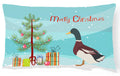 Rouen Duck Christmas Decorative Throw Pillow 12x16 Indoor Outdoor Accent Cushion, Fabric Cover with Insert for Sofa, Bed, Porch & Living Room