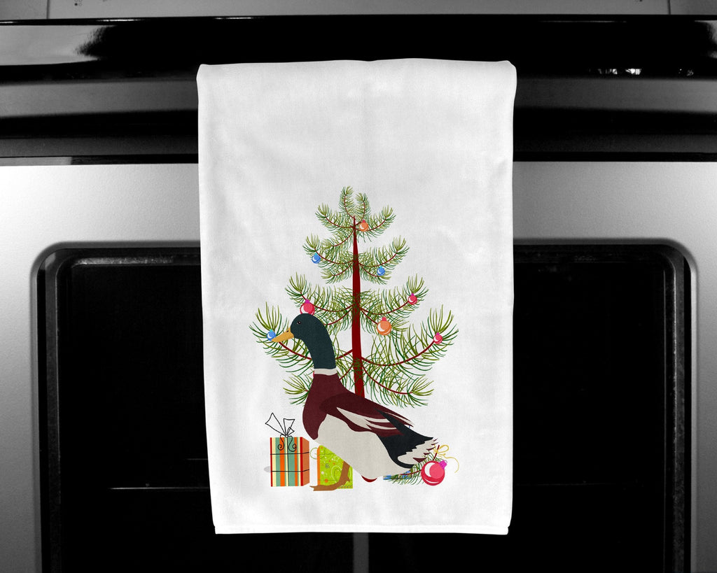 Rouen Duck Christmas Kitchen Towel Set of 2 White Dish Towels Decorative Bathroom Hand towel for Hand, Face, Hair, Yoga, Tea, Dishcloth, 19 X 28", White
