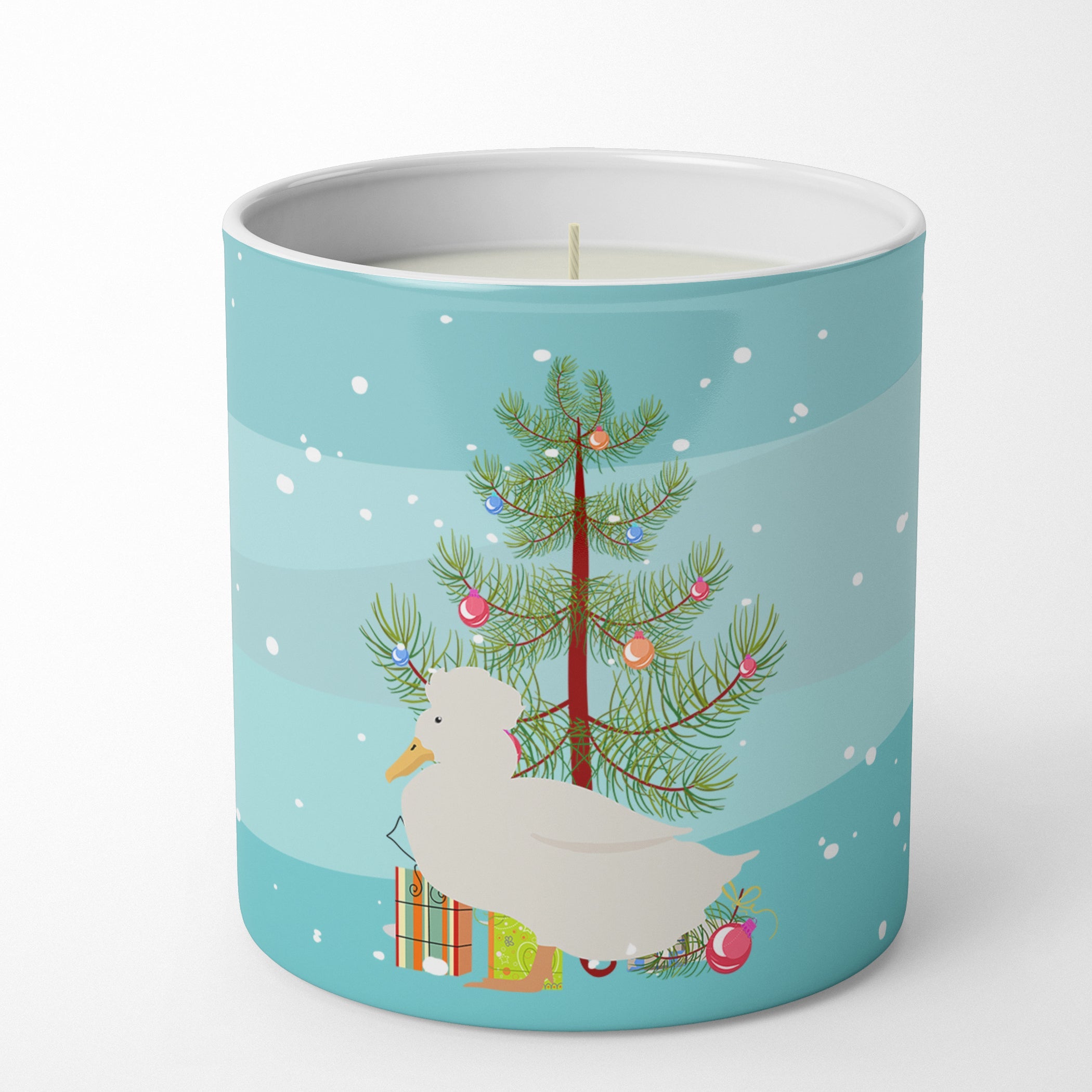 Crested Duck Christmas Decorative Soy Candle Nature Soy Wax Essential Oil Home Decor Ideal for Bedroom Kitchen Bath Office Gift, 10 oz