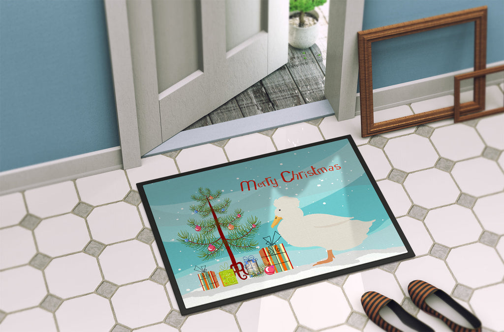 Crested Duck Christmas Doormat Indoor Outdoor 24H X 36W Front Door Mat Rugs for Entryway, Non Slip Washable Low Pile,