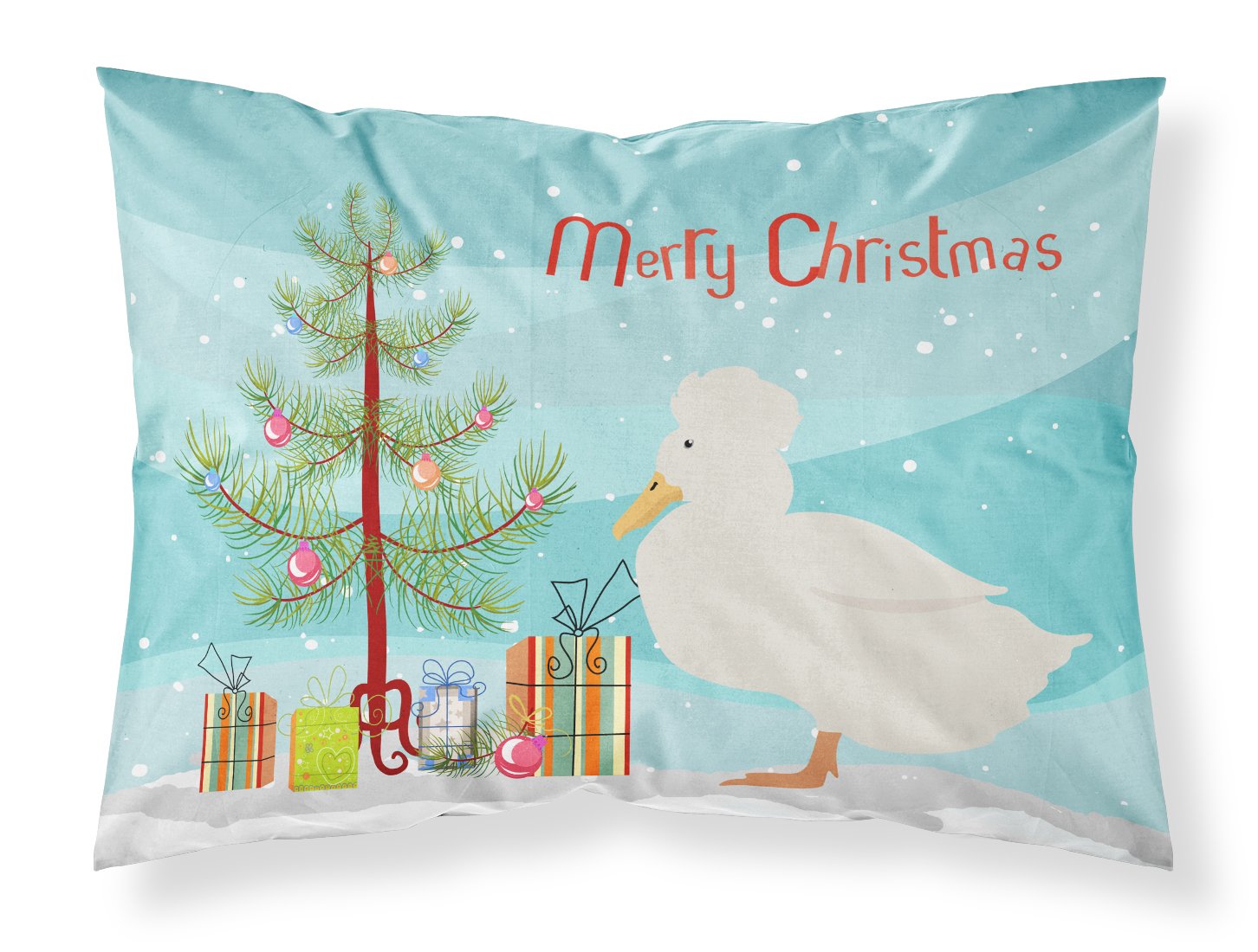 Crested Duck Christmas Standard Pillowcase Lightweight Super Soft Easy Care Decorative Artwork Pillowcase, Standard