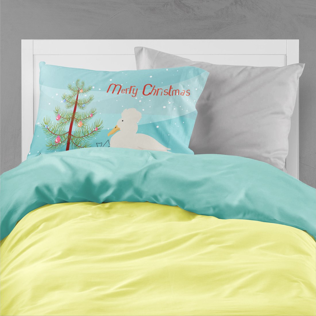 Crested Duck Christmas Standard Pillowcase Lightweight Super Soft Easy Care Decorative Artwork Pillowcase, Standard