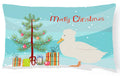 Crested Duck Christmas Decorative Throw Pillow 12x16 Indoor Outdoor Accent Cushion, Fabric Cover with Insert for Sofa, Bed, Porch & Living Room