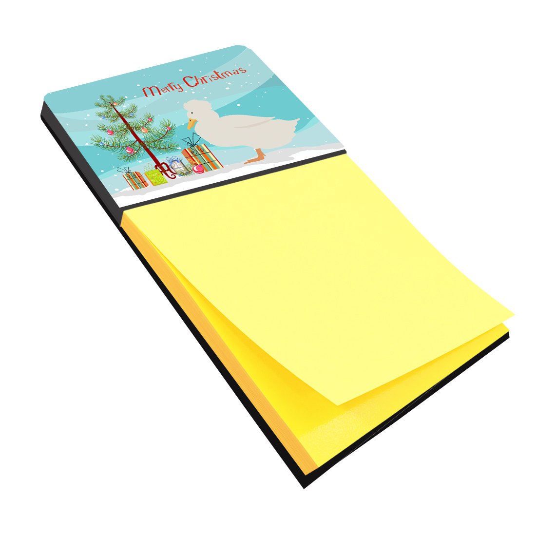 Crested Duck Christmas Watercolor Sticky Note Holder Refillable Dispenser Desk Accessory 3x3 Pad Gift