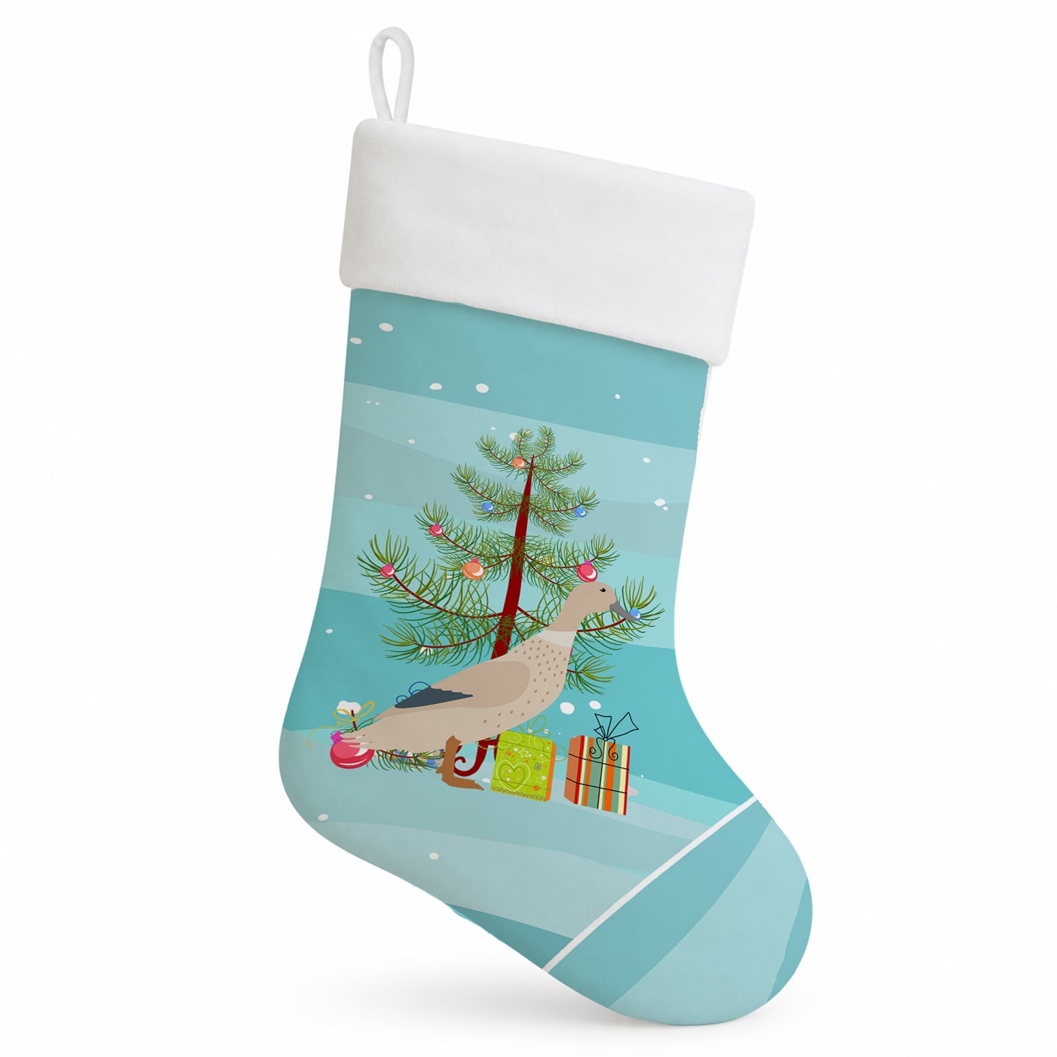 West Harlequin Duck Christmas Holiday Stocking Double-Sided Print, Polyester Suede,11x18, Made in USA