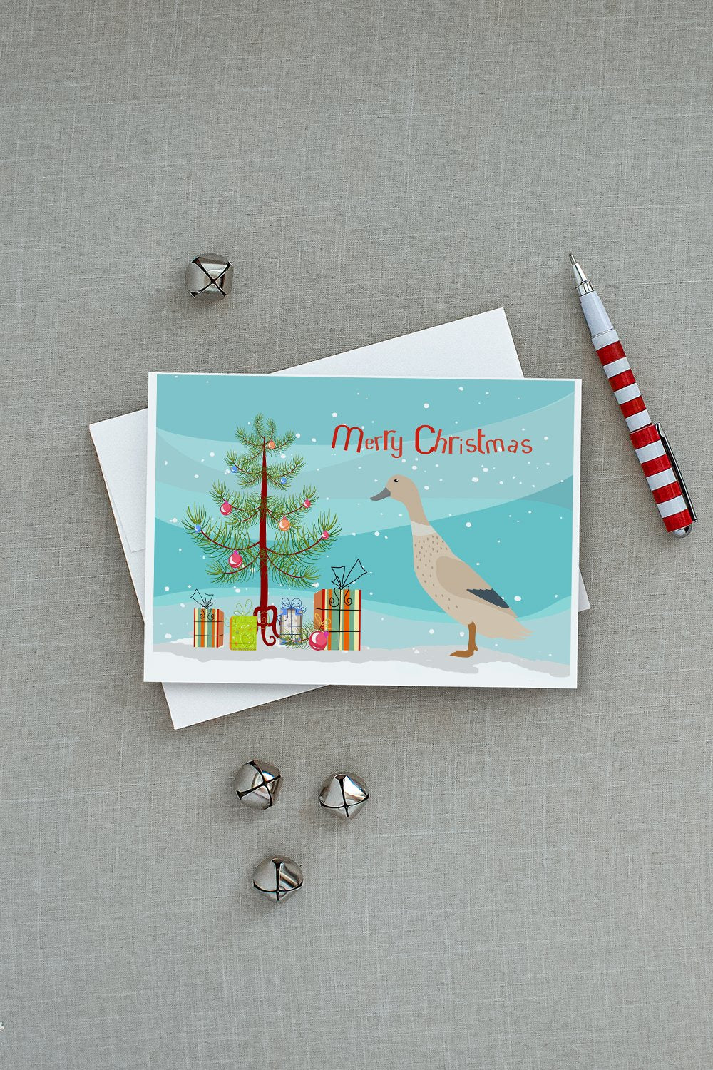 West Harlequin Duck Christmas Greeting Cards Pack of 8 Blank Cards with Envelopes Whimsical A7 Size 5x7