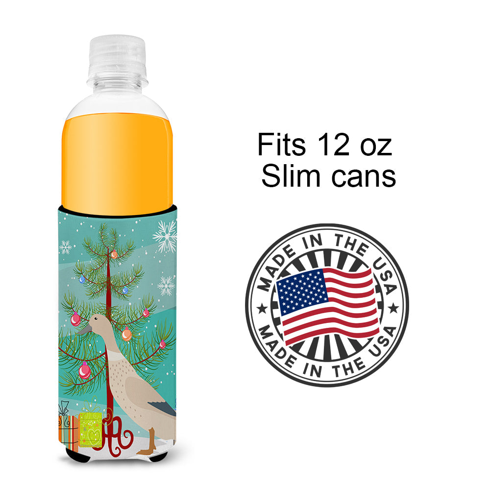 West Harlequin Duck Christmas Slim Can Hugger , Insulated Foam Hugger for 12 oz Slim Cans, Beer Bottles & Water Bottles, Printed in USA
