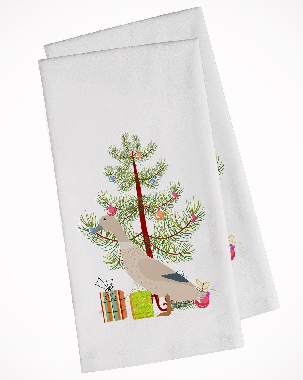 West Harlequin Duck Christmas Kitchen Towel Set of 2 White Dish Towels Decorative Bathroom Hand towel for Hand, Face, Hair, Yoga, Tea, Dishcloth, 19 X 28", White