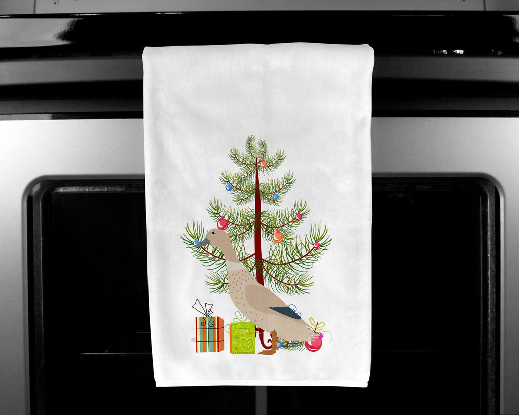 West Harlequin Duck Christmas Kitchen Towel Set of 2 White Dish Towels Decorative Bathroom Hand towel for Hand, Face, Hair, Yoga, Tea, Dishcloth, 19 X 28", White