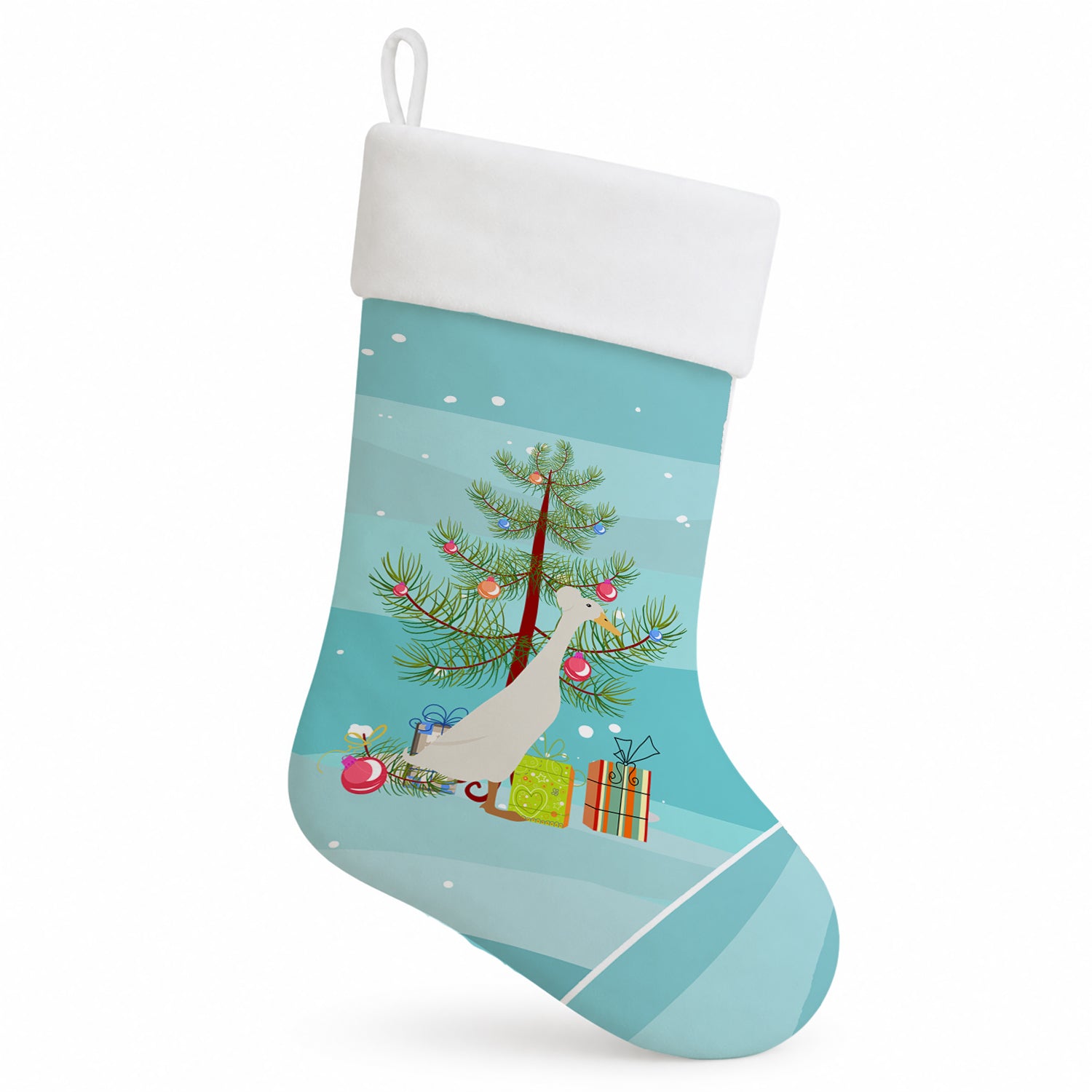 Bali Duck Christmas Holiday Stocking Double-Sided Print, Polyester Suede,11x18, Made in USA
