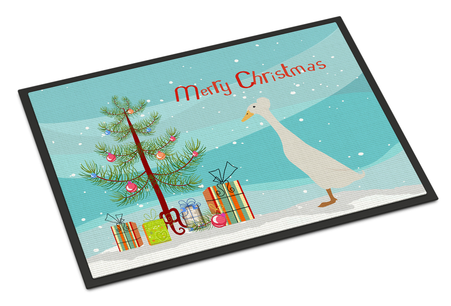 Bali Duck Christmas Doormat Indoor Outdoor 24H X 36W Front Door Mat Rugs for Entryway, Non Slip Washable Low Pile,