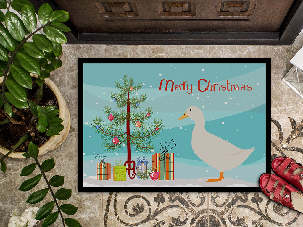 American Pekin Duck Christmas Doormat Indoor Outdoor 24H X 36W Front Door Mat Rugs for Entryway, Non Slip Washable Low Pile,