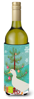 American Pekin Duck Christmas Wine Bottle Hugger Gift Sleeve for Standard 750 ml Bottles, Insulated Reusable Also Fits Mini Shot & Pint Bottles