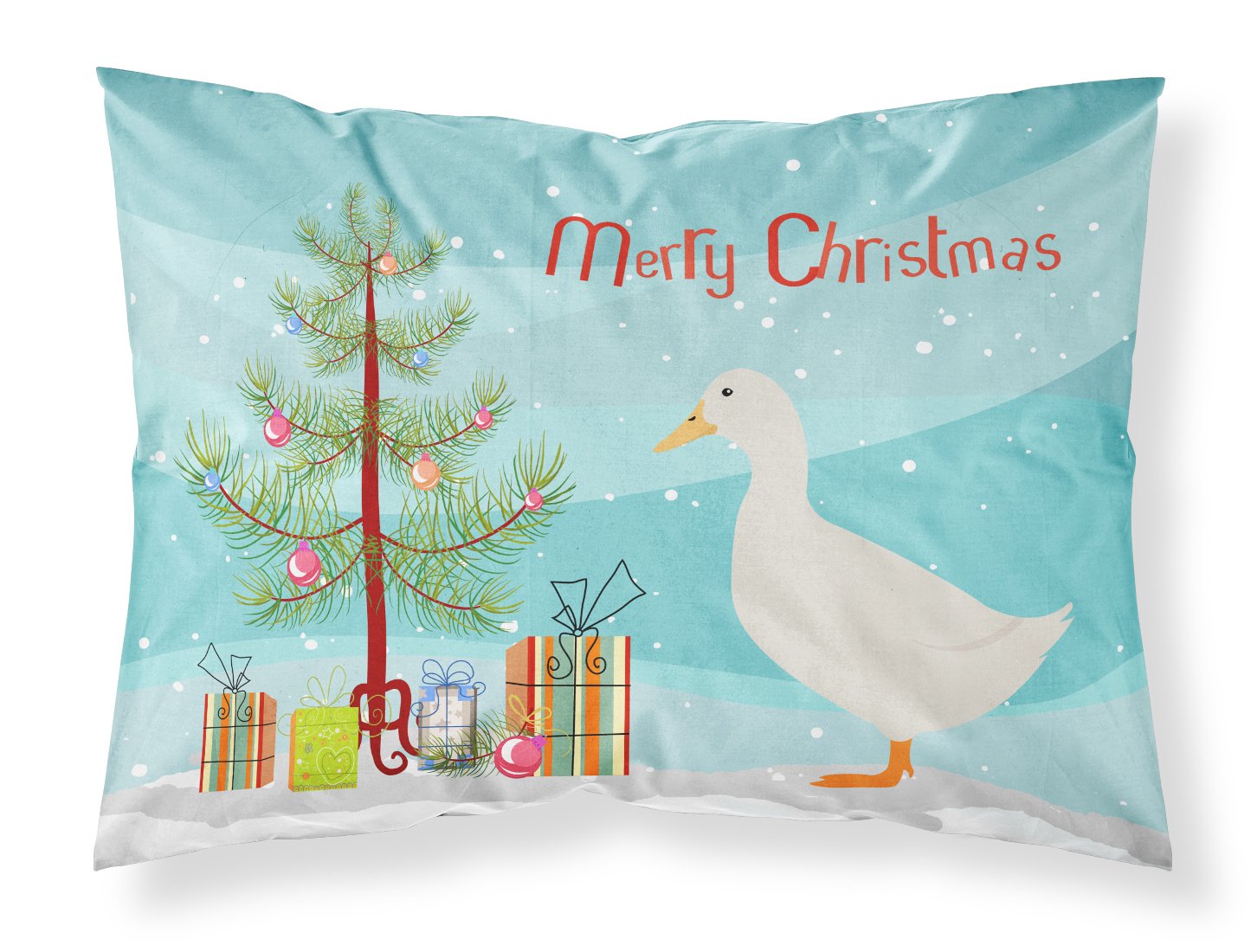 American Pekin Duck Christmas Standard Pillowcase Lightweight Super Soft Easy Care Decorative Artwork Pillowcase, Standard