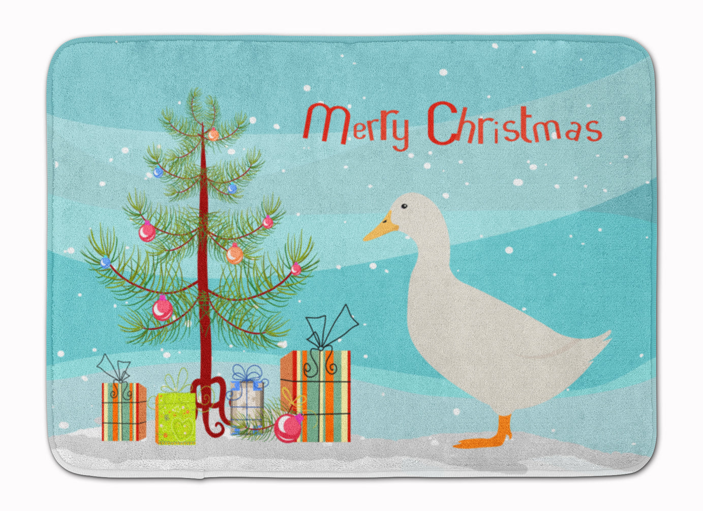 American Pekin Duck Christmas Memory Foam Kitchen Mat Machine Washable Anti-Fatigue Cushion Comfort Bath or Kitchen Rug