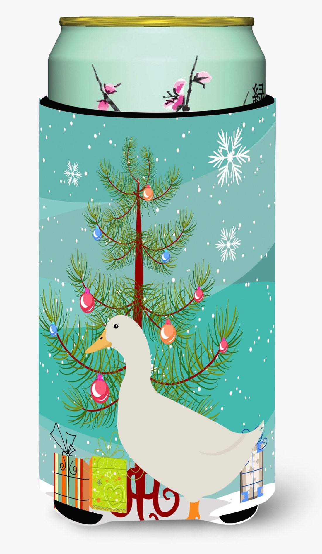 American Pekin Duck Christmas Tall Boy Hugger Can Cooler Sleeve Machine Washable Drink Collapsible Insulator Beverage Insulated Holder