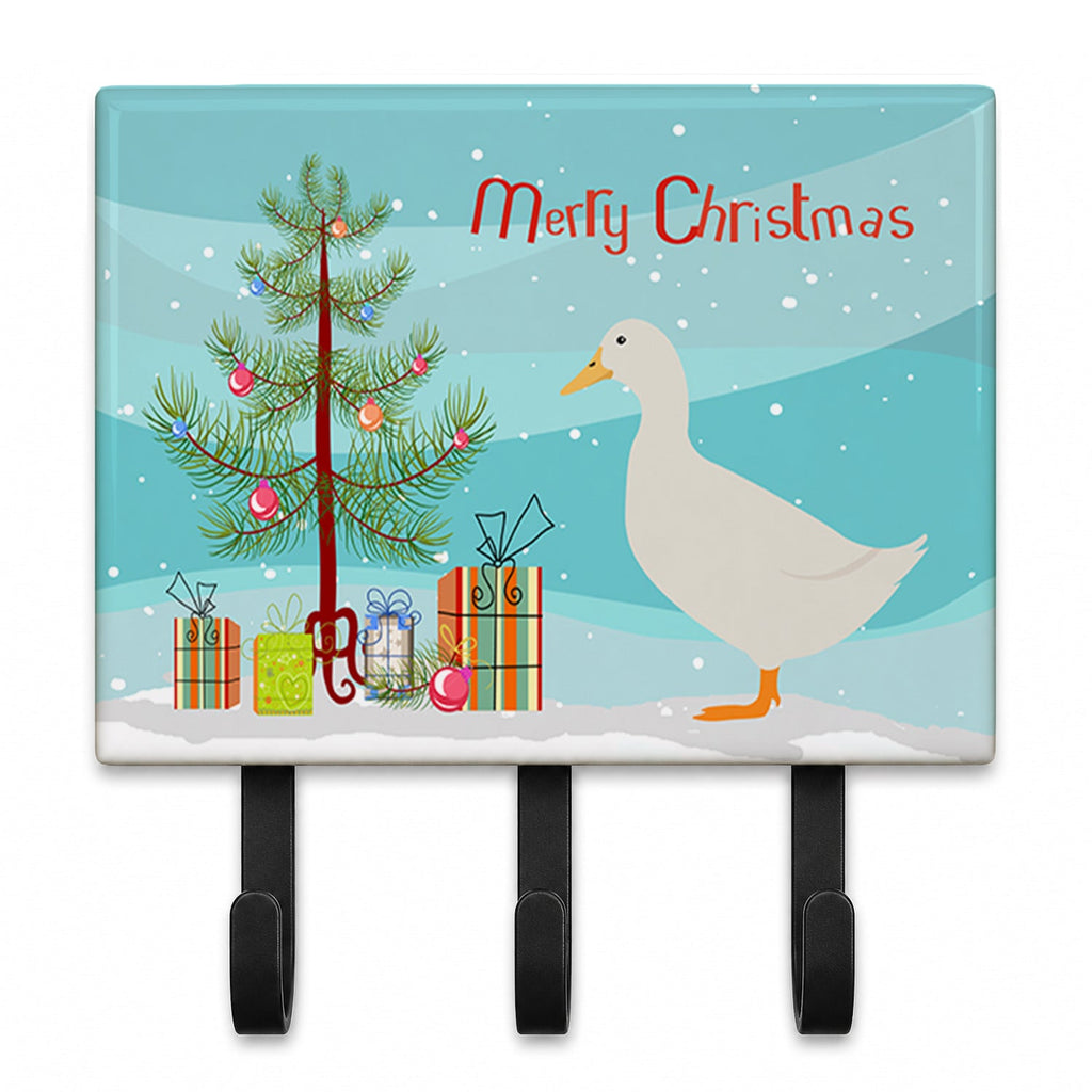 American Pekin Duck Christmas Leash or Key Holder Wall Hooks, Coat Rack Wall Mount, for Hanging Keys, Towels, Aprons, Leashes