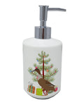 Dutch Hook Bill Duck Christmas Ceramic Soap Dispenser , Empty Refillable Hand Soap Pump Bottle for Bathroom Kitchen