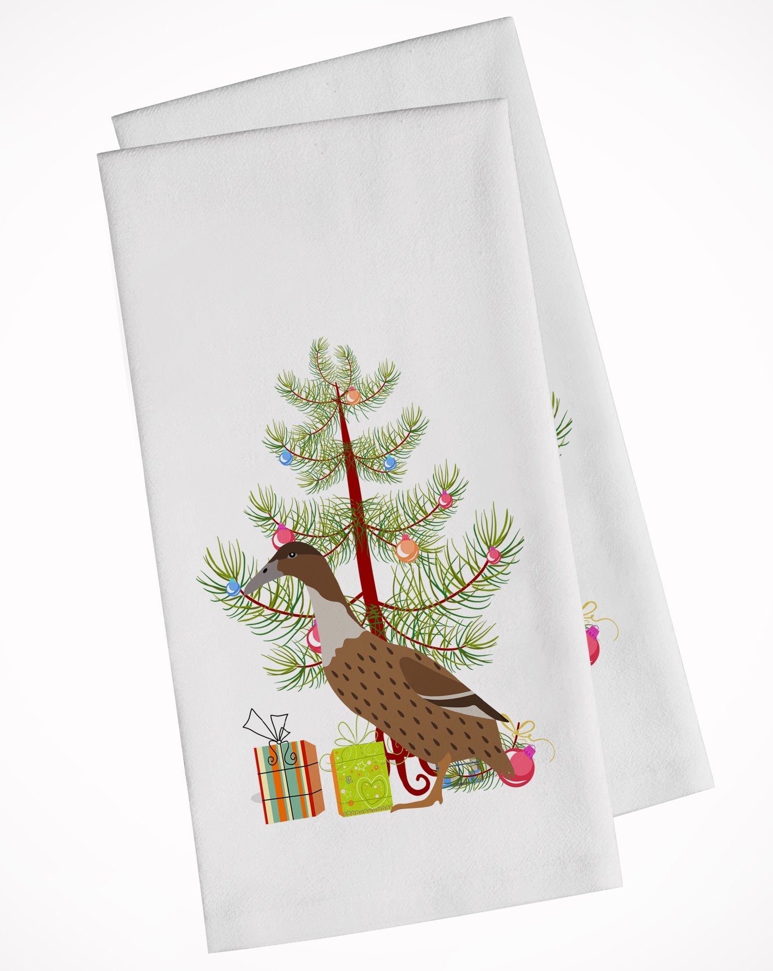 Dutch Hook Bill Duck Christmas Kitchen Towel Set of 2 White Dish Towels Decorative Bathroom Hand towel for Hand, Face, Hair, Yoga, Tea, Dishcloth, 19 X 28", White