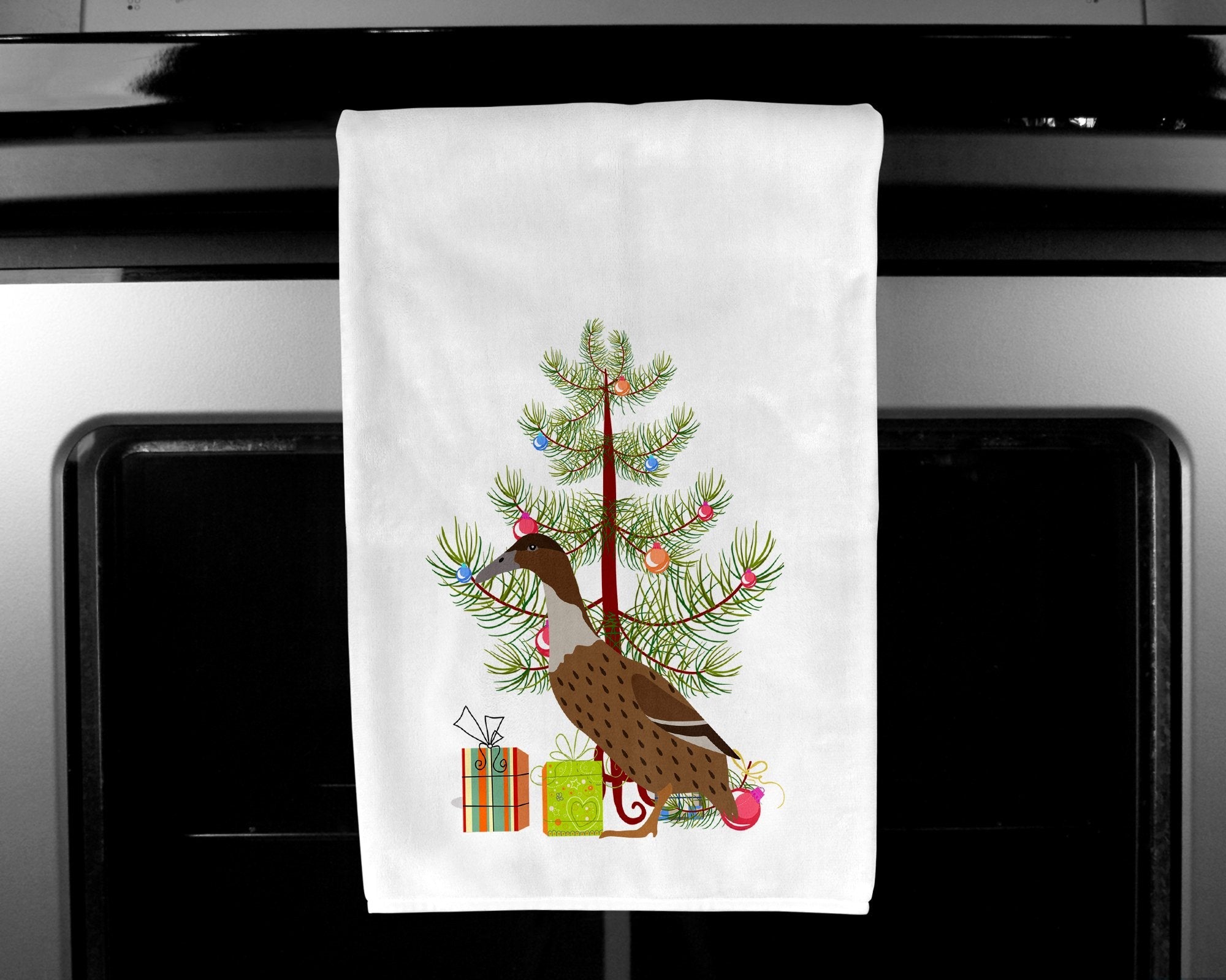 Dutch Hook Bill Duck Christmas Kitchen Towel Set of 2 White Dish Towels Decorative Bathroom Hand towel for Hand, Face, Hair, Yoga, Tea, Dishcloth, 19 X 28", White