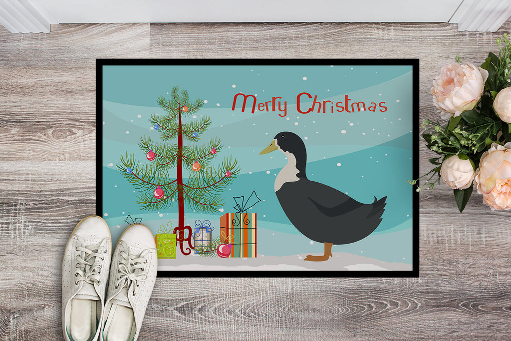 Blue Swedish Duck Christmas Doormat Indoor Outdoor 18H X 27W Front Door Mat Rugs for Entryway, Non Slip Washable