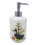 Blue Swedish Duck Christmas Ceramic Soap Dispenser , Empty Refillable Hand Soap Pump Bottle for Bathroom Kitchen