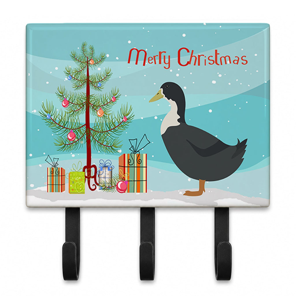 Blue Swedish Duck Christmas Leash or Key Holder Wall Hooks, Coat Rack Wall Mount, for Hanging Keys, Towels, Aprons, Leashes