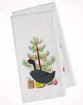 Blue Swedish Duck Christmas Kitchen Towel Set of 2 White Dish Towels Decorative Bathroom Hand towel for Hand, Face, Hair, Yoga, Tea, Dishcloth, 19 X 28", White