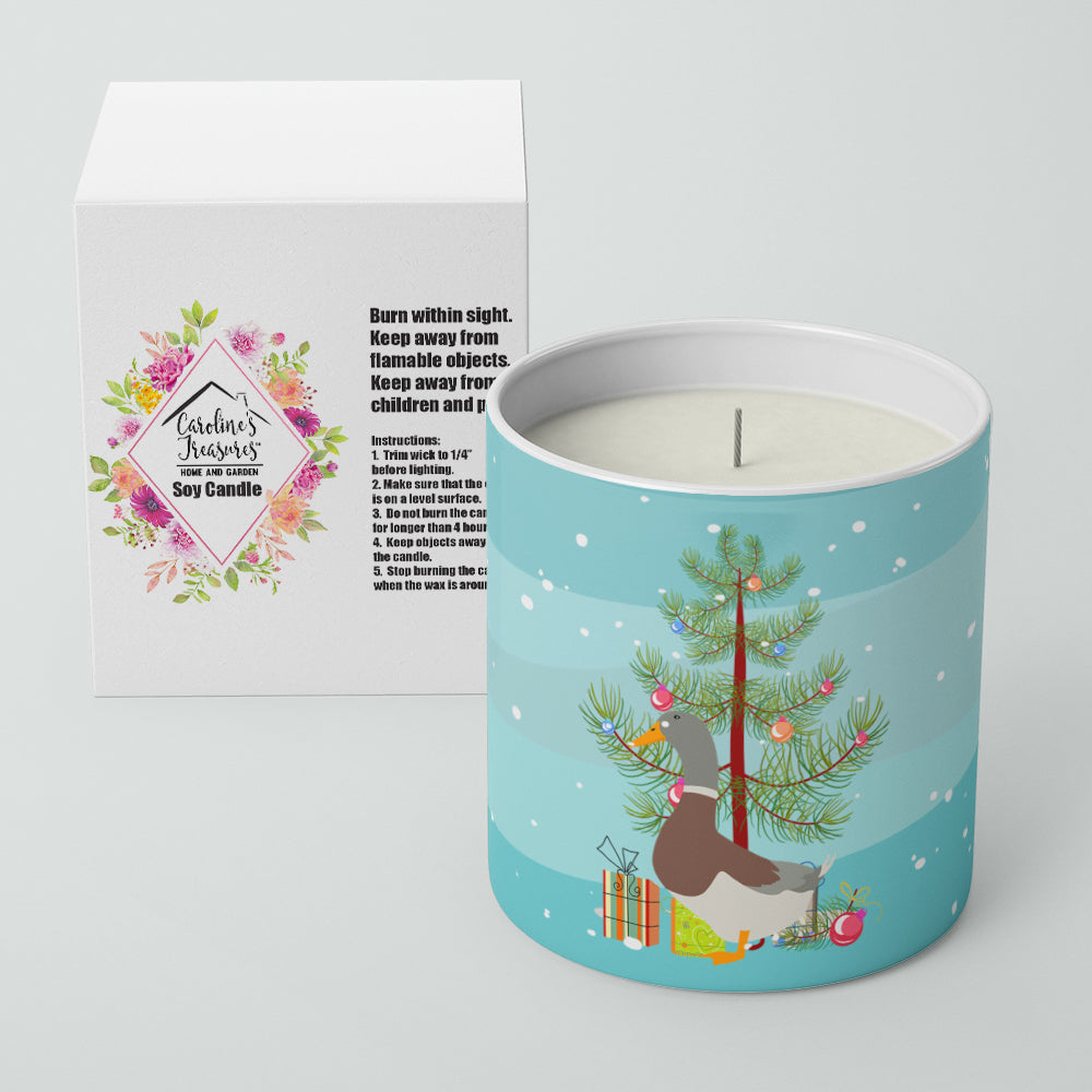 Saxony Sachsenente Duck Christmas Decorative Soy Candle Nature Soy Wax Essential Oil Home Decor Ideal for Bedroom Kitchen Bath Office Gift, 10 oz