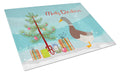 Saxony Sachsenente Duck Christmas Cutting Board Tempered Glass Kitchen Cutting Surface, Heat Resistant Chopping, Non-Slip Feet, Food Prep & Serving