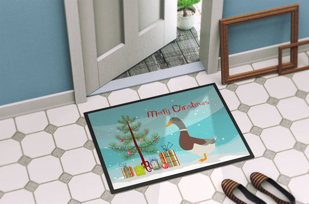 Saxony Sachsenente Duck Christmas Doormat Indoor Outdoor 18H X 27W Front Door Mat Rugs for Entryway, Non Slip Washable