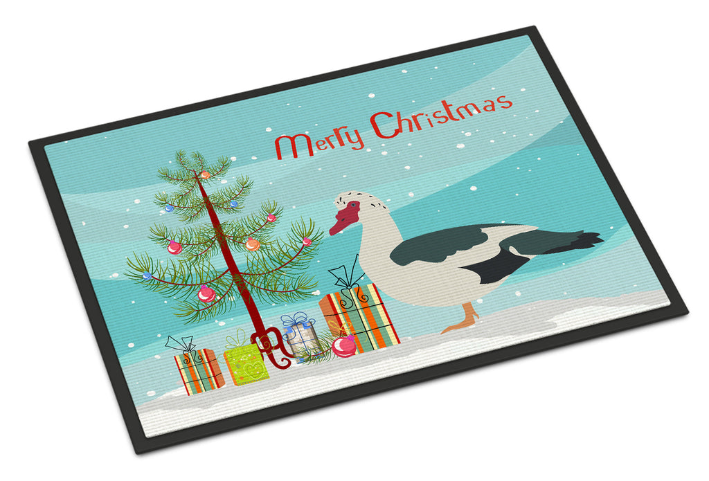 Muscovy Duck Christmas Doormat Indoor Outdoor 24H X 36W Front Door Mat Rugs for Entryway, Non Slip Washable Low Pile,
