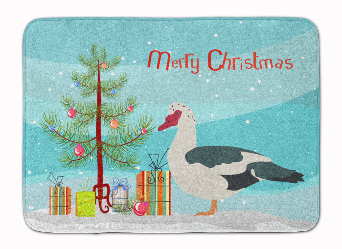 Muscovy Duck Christmas Memory Foam Kitchen Mat Machine Washable Anti-Fatigue Cushion Comfort Bath or Kitchen Rug
