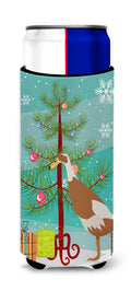 Indian Runner Duck Christmas Slim Can Hugger , Insulated Foam Hugger for 12 oz Slim Cans, Beer Bottles & Water Bottles, Printed in USA