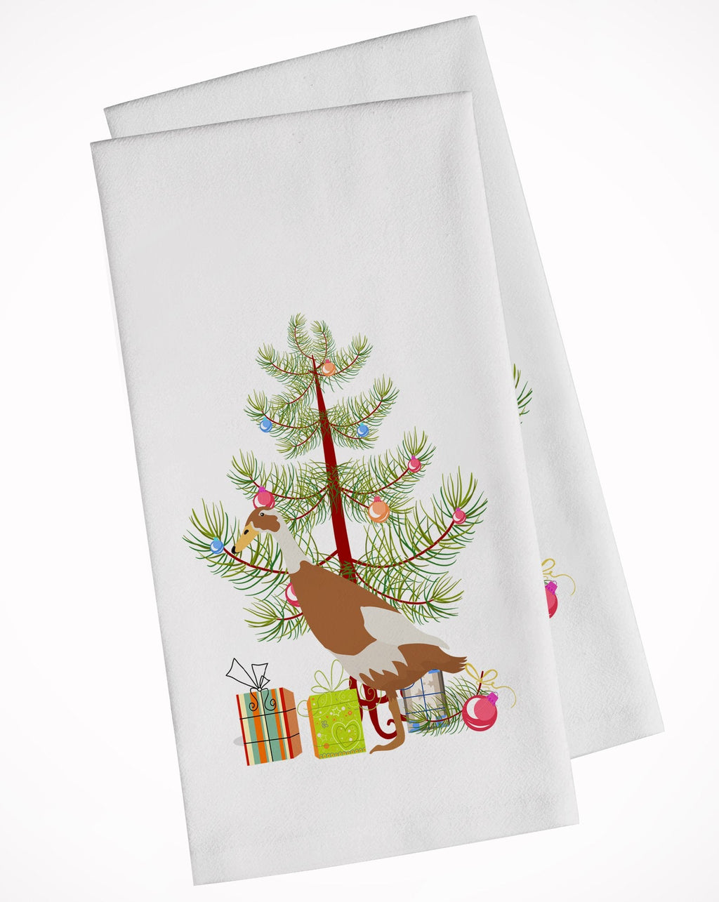 Indian Runner Duck Christmas Kitchen Towel Set of 2 White Dish Towels Decorative Bathroom Hand towel for Hand, Face, Hair, Yoga, Tea, Dishcloth, 19 X 28", White