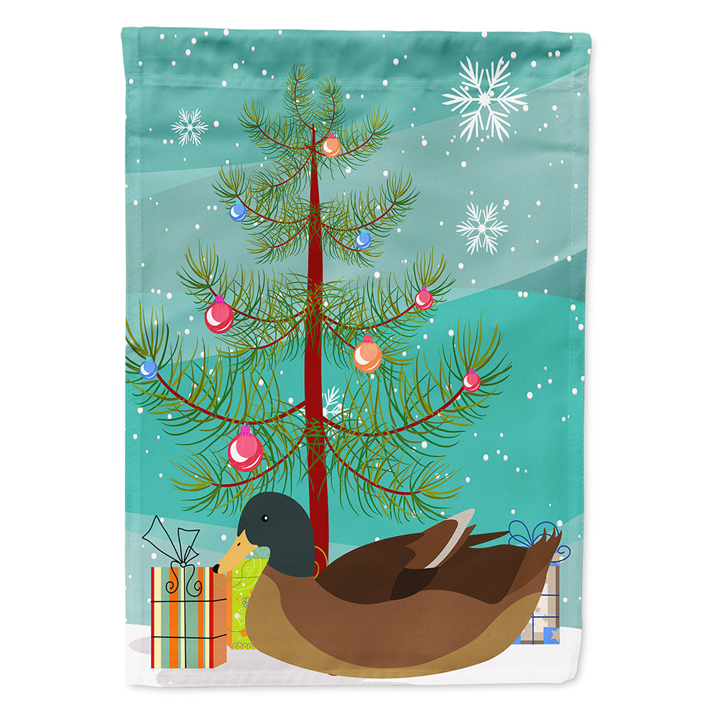 Khaki Campbell Duck Christmas House Flag 28x40 Porch Sleeve Pole Decorative Outside Yard Banner Artwork Wall Hanging, Polyester