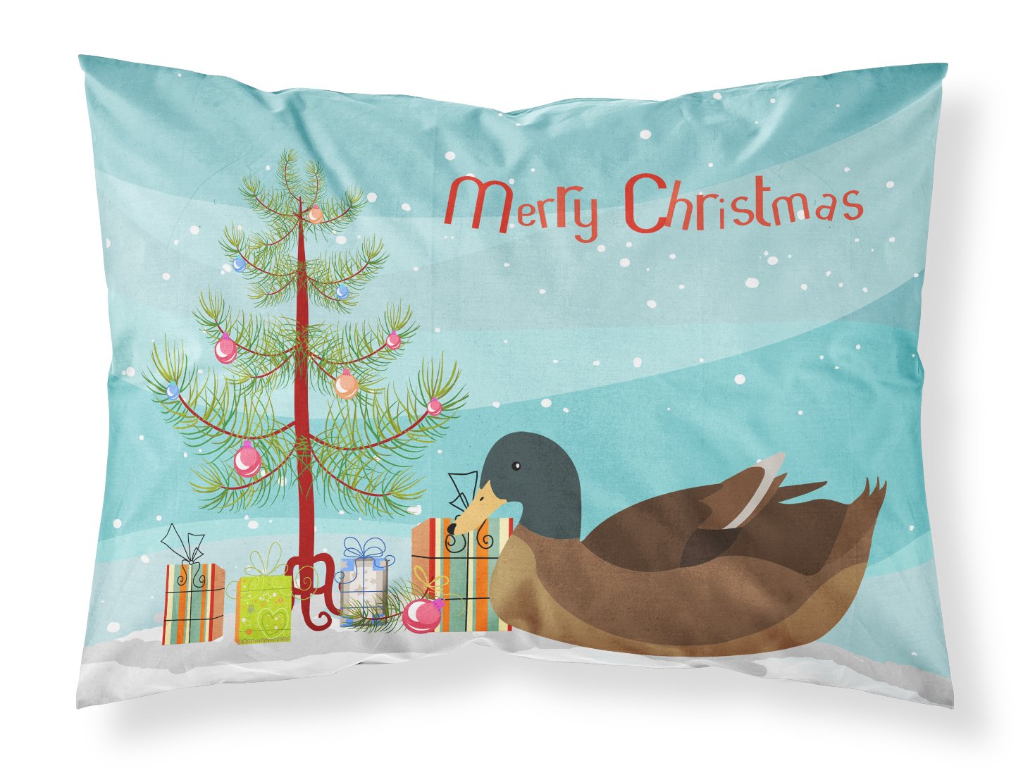 Khaki Campbell Duck Christmas Standard Pillowcase Lightweight Super Soft Easy Care Decorative Artwork Pillowcase, Standard