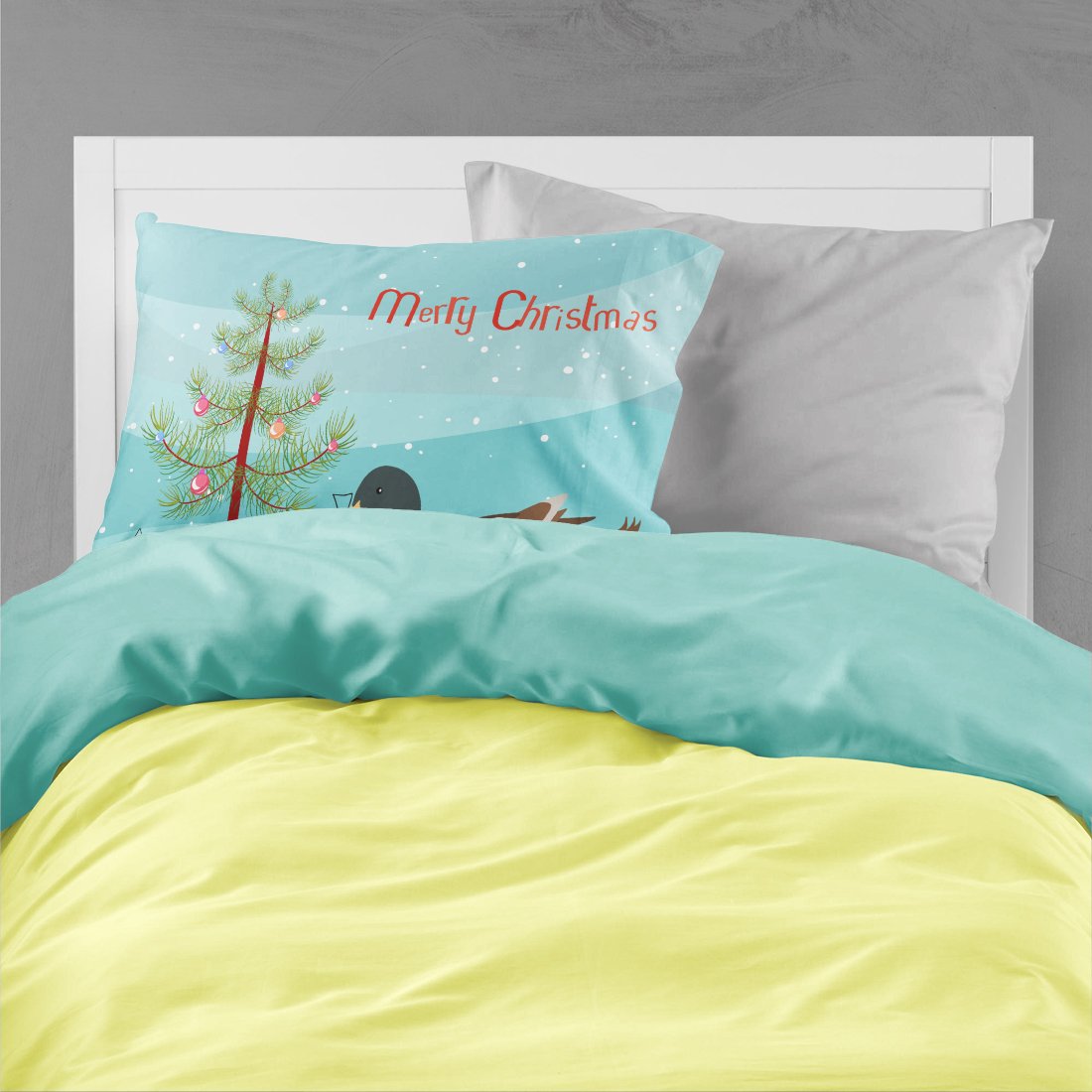 Khaki Campbell Duck Christmas Standard Pillowcase Lightweight Super Soft Easy Care Decorative Artwork Pillowcase, Standard