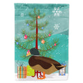 Silver Bantam Duck Christmas House Flag 28x40 Porch Sleeve Pole Decorative Outside Yard Banner Artwork Wall Hanging, Polyester