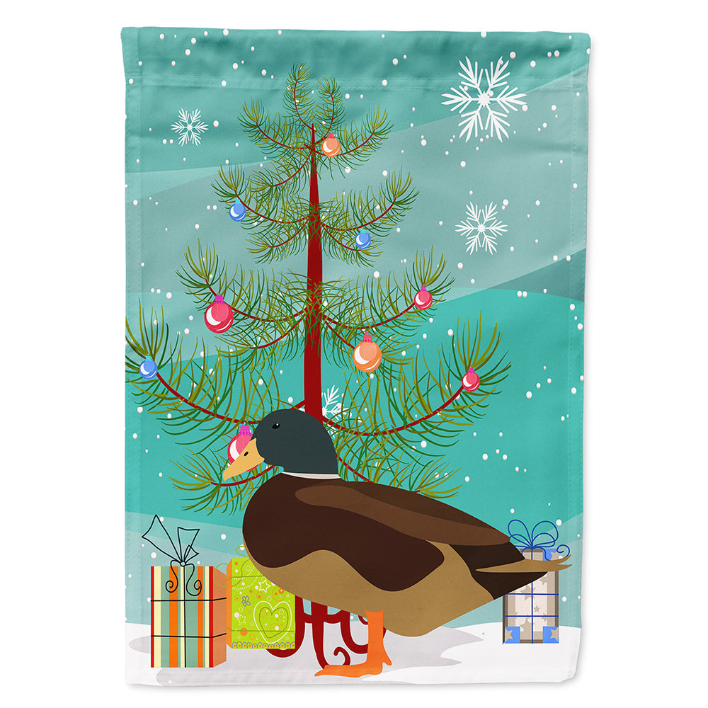 Silver Bantam Duck Christmas House Flag 28x40 Porch Sleeve Pole Decorative Outside Yard Banner Artwork Wall Hanging, Polyester