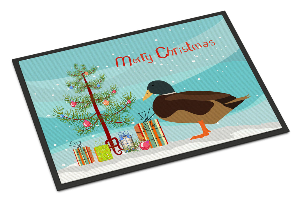 Silver Bantam Duck Christmas Doormat Indoor Outdoor 24H X 36W Front Door Mat Rugs for Entryway, Non Slip Washable Low Pile,