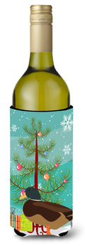 Silver Bantam Duck Christmas Wine Bottle Hugger Gift Sleeve for Standard 750 ml Bottles, Insulated Reusable Also Fits Mini Shot & Pint Bottles