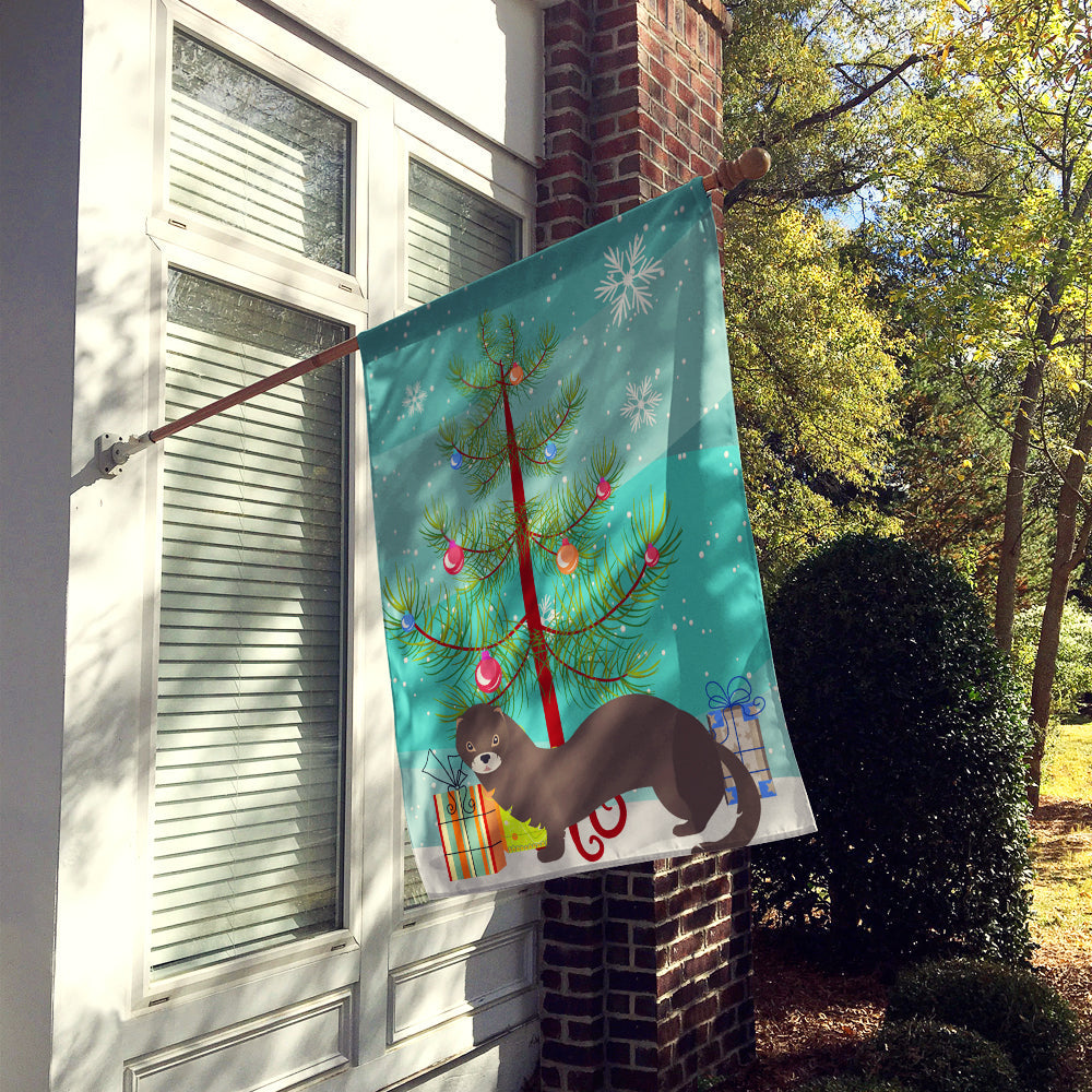 Russian or European Mink Christmas House Flag 28x40 Porch Sleeve Pole Decorative Outside Yard Banner Artwork Wall Hanging, Polyester