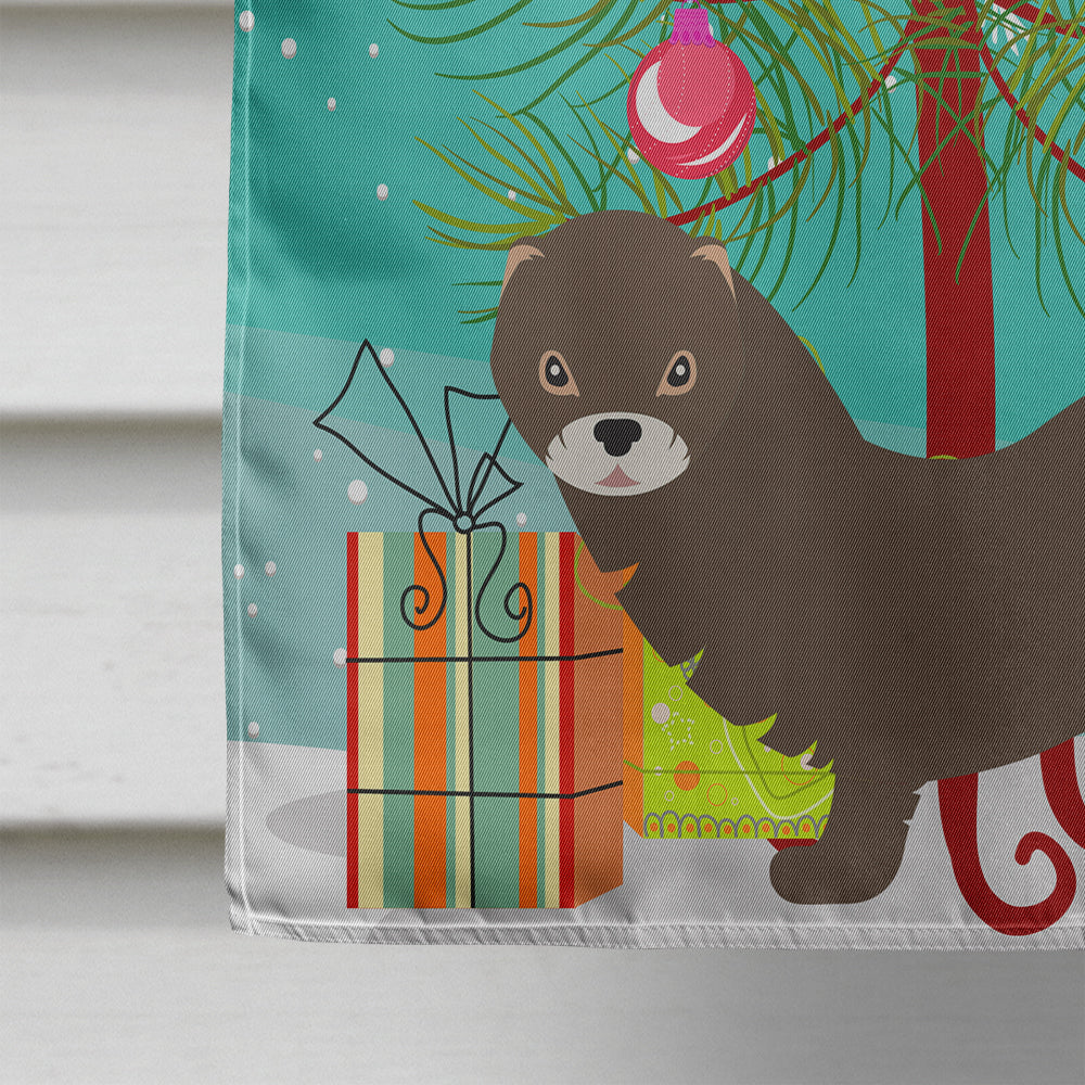 Russian or European Mink Christmas House Flag 28x40 Porch Sleeve Pole Decorative Outside Yard Banner Artwork Wall Hanging, Polyester