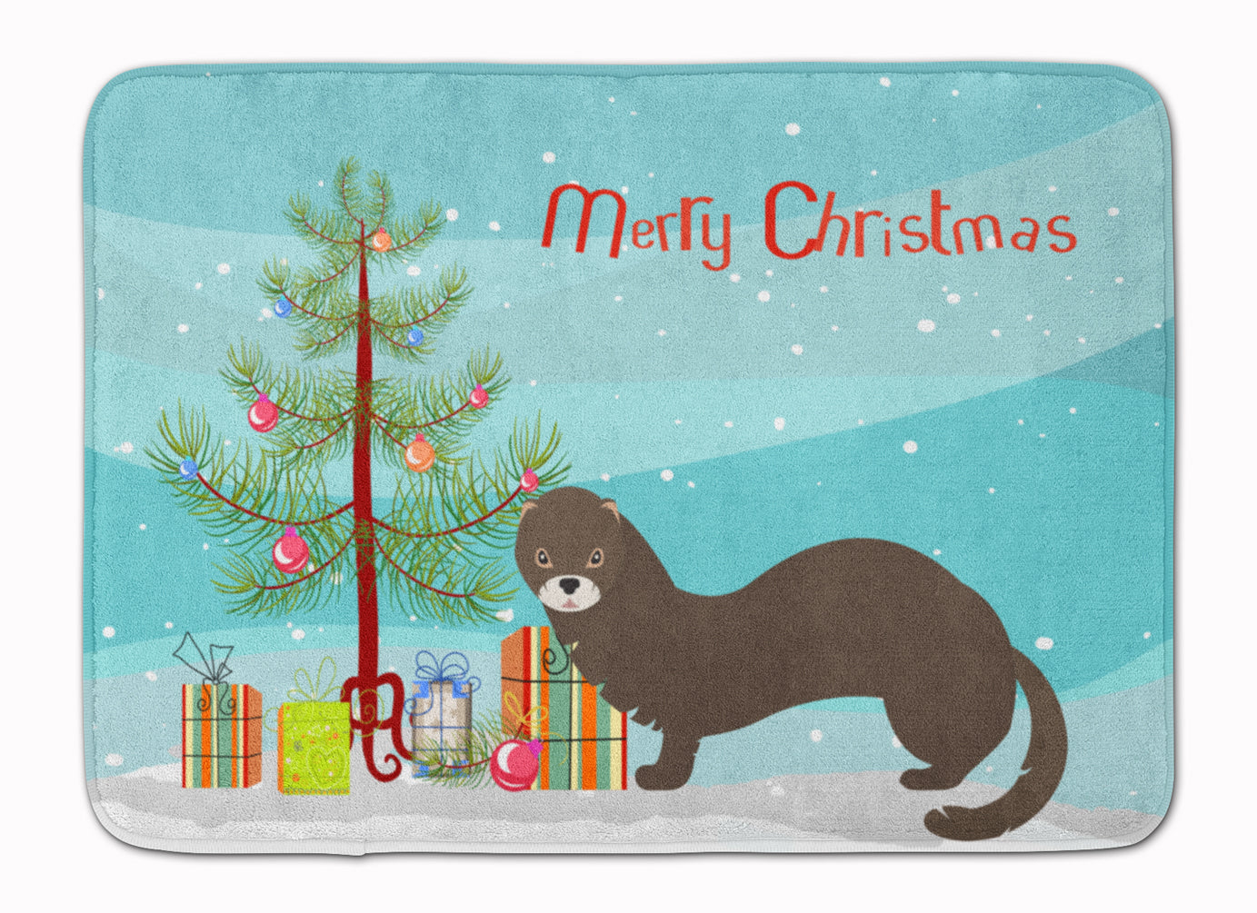 Russian or European Mink Christmas Memory Foam Kitchen Mat Machine Washable Anti-Fatigue Cushion Comfort Bath or Kitchen Rug