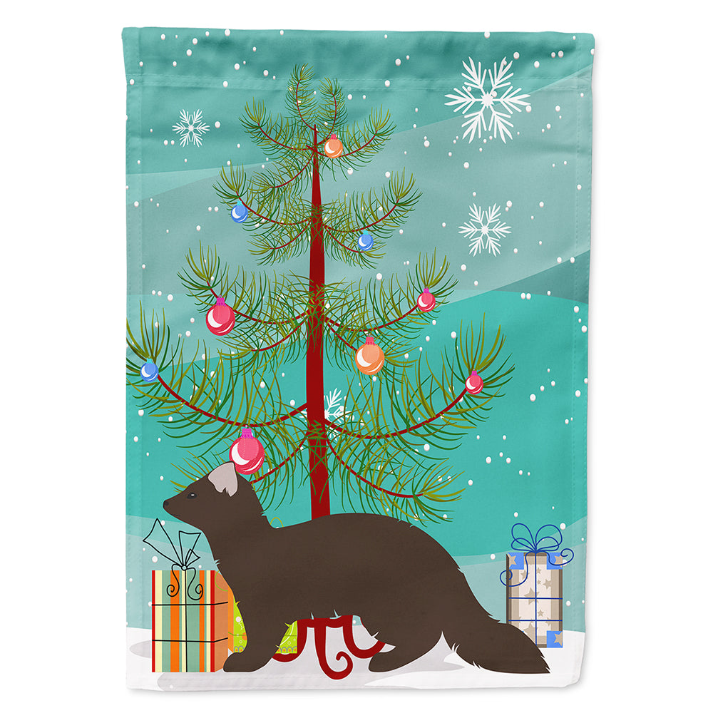 Sable Marten Christmas House Flag 28x40 Porch Sleeve Pole Decorative Outside Yard Banner Artwork Wall Hanging, Polyester