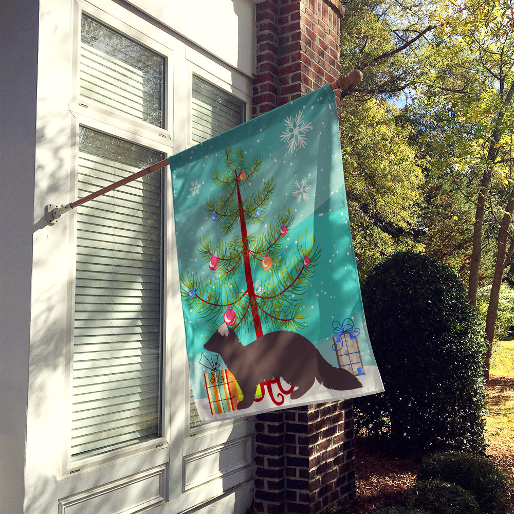 Sable Marten Christmas House Flag 28x40 Porch Sleeve Pole Decorative Outside Yard Banner Artwork Wall Hanging, Polyester