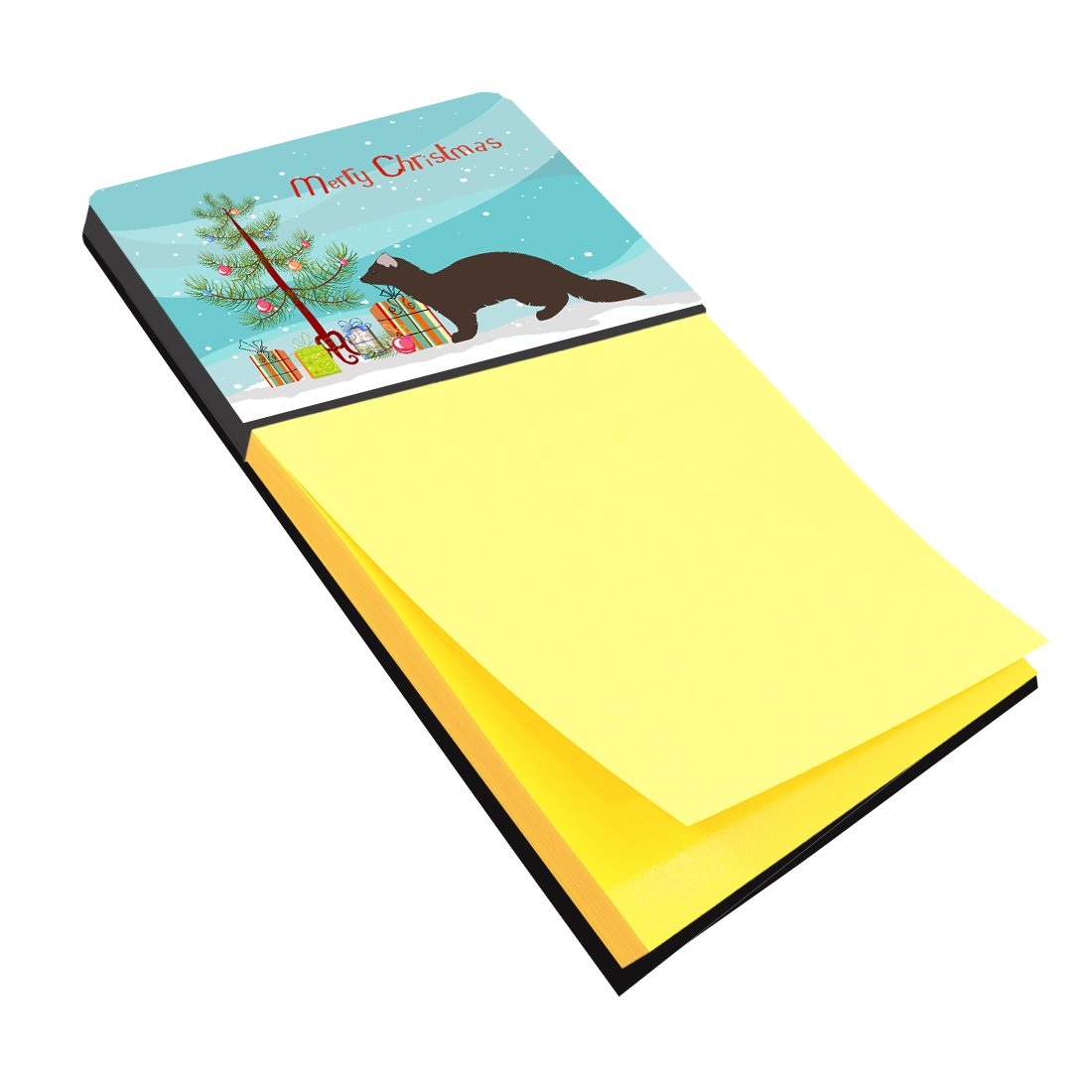 Sable Marten Christmas Watercolor Sticky Note Holder Refillable Dispenser Desk Accessory 3x3 Pad Gift