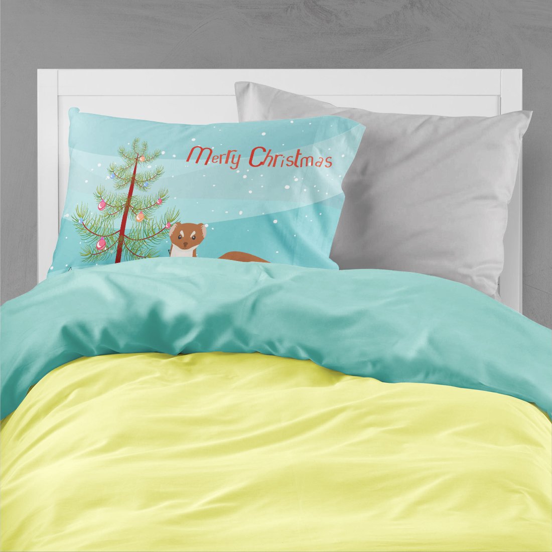 Weasel Christmas Standard Pillowcase Lightweight Super Soft Easy Care Decorative Artwork Pillowcase, Standard