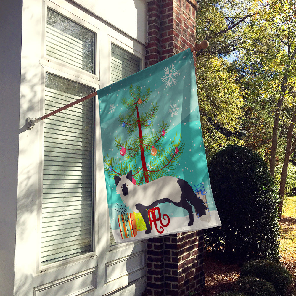 Silver Fox Christmas House Flag 28x40 Porch Sleeve Pole Decorative Outside Yard Banner Artwork Wall Hanging, Polyester